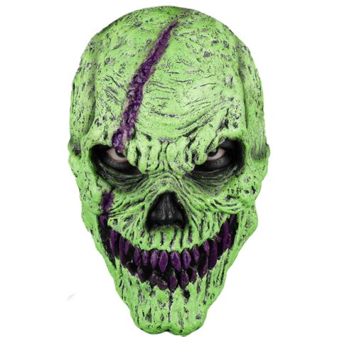 Skull Fangs Green Monster U.V. Glow Mask - Screamers Costumes
