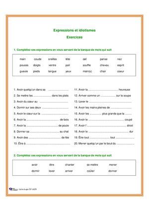 Calaméo Expressions Et Idiotismes Exercices Et Corrige 1