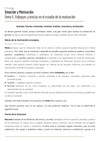 Tema 5 Emocion Y Motivacion Pdf