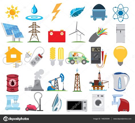 Infographics Of Energetics Electricity — Stock Vector © Filkusto 146235349