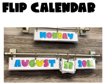 Flip Calendar by Teachin' it all | TPT