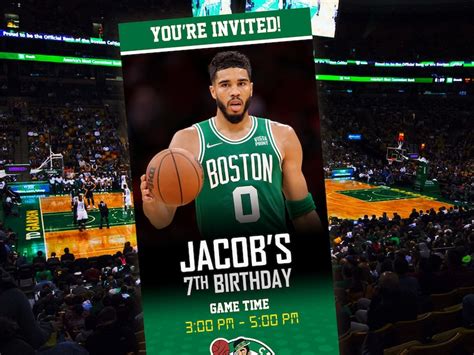 Boston Celtics Themed Ticket Invitation Boston Celtics Etsy