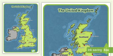 Labelled Map Of The UK Primary Teaching Resources Twinkl