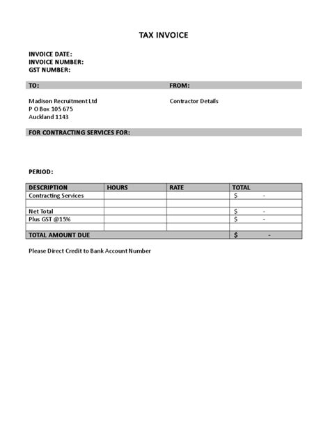 Tax Invoice Template - 4 Free Templates in PDF, Word, Excel Download