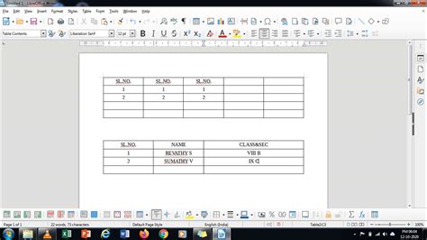 How To Create Tables In Libre Office Writer Youtube