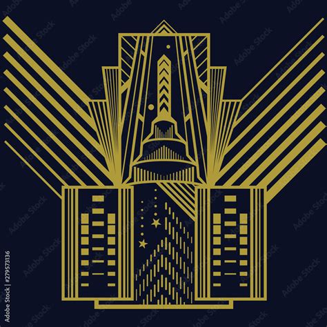 Art Deco Building Stock Vector | Adobe Stock