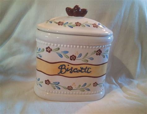 Ceramic Biscotti Jar by Nonni's Ships Free