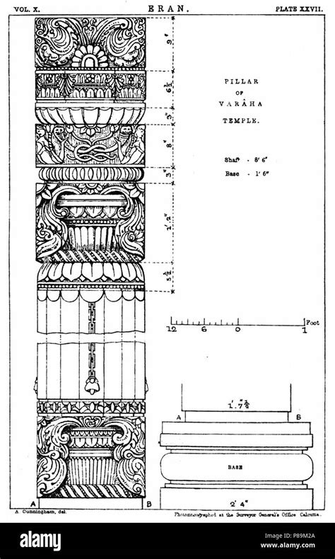 5th Century Varaha Hindu Temple Pillar Eran Madhya Pradesh Stock Photo