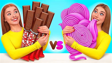 Desafío Comida de Chicle vs de Chocolate Momentos Divertidos por Mega