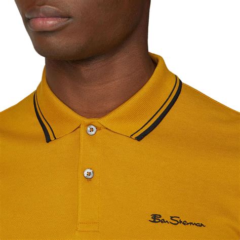 Ben Sherman Retro Mod Tipped Signature Polo Top In Dijon