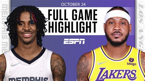 Memphis Grizzlies At Los Angeles Lakers Full Game Highlights Youtube