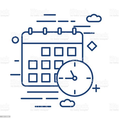 日曆細線教育圖示向量圖形及更多九月圖片 九月 個人備忘錄 剪貼畫 Istock