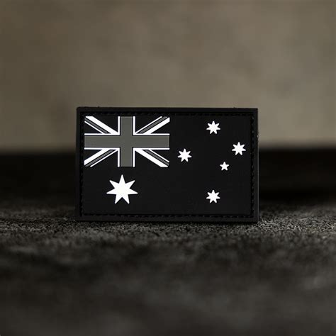 Australia Flag [Black/White] - Velcro Patch | EVATAC