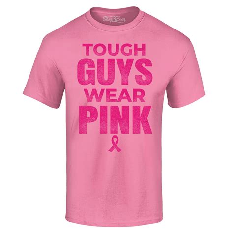 Shop4ever Mens Tough Guys Wear Pink Breast Cancer Awareness Graphic T