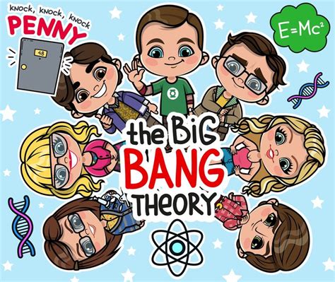 The Big Bang Theory Poster With Cartoon Characters