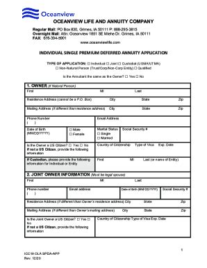 Fillable Online Oceanview Life And Annuity Forms Fax Email Print