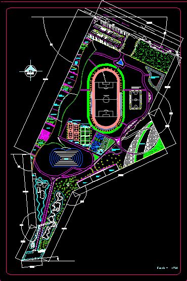 Unidad Deportiva En Autocad Librer A Cad