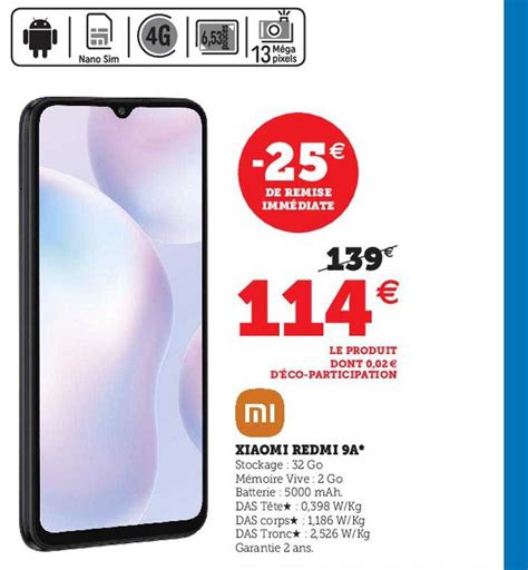 Promo Xiaomi Redmi 9a Chez Hyper U ICatalogue Fr