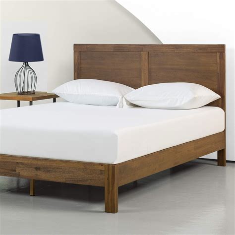 Rustic Pine Zinus Alexia Wood Platform Bed Frame With Headboard Twin No