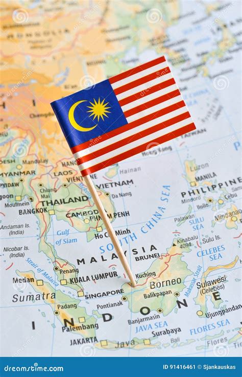 Malaysia Map With Flag