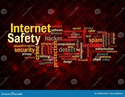 Word Cloud With Internet Safety Concept Create With Text Only Stock Illustration Illustration