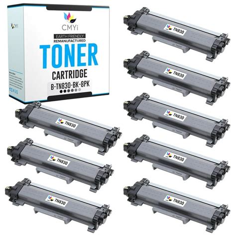 Cmyi Toner Cartridge Replacement For Brother Tn830 8 Pack 8 Black