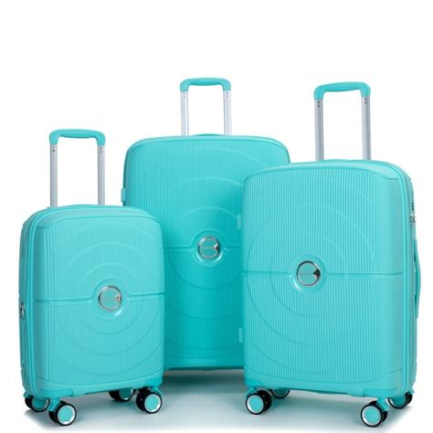 3 Piece Expandable Hardshell Suitcase With Tsa Lock Pp Roller Luggage Sets With 4 Double