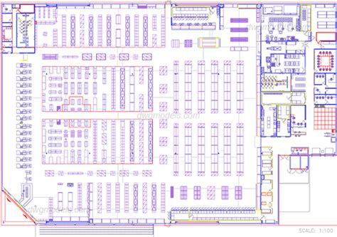 Supermarket 1 DWG, free CAD Blocks download