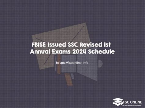 Fbise Issued Ssc Revised St Annual Exams Schedule