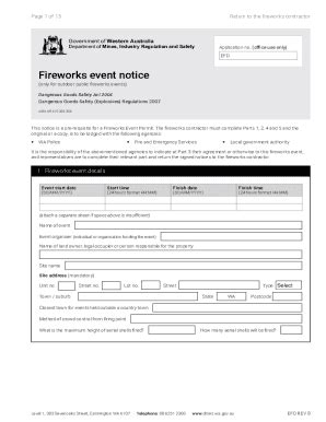 Fillable Online Application For A Fireworks Event Permit Form