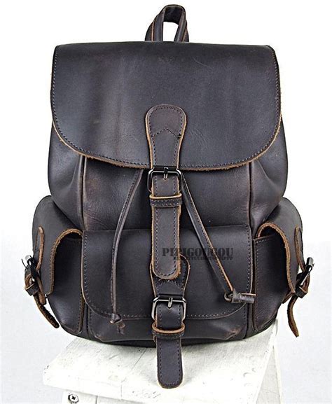 Vintage leather backpack, womens leather backpack - BagsWish