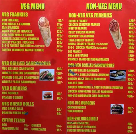 Tibbs Frankie Menu, Menu for Tibbs Frankie, Mumbai CST Area, Mumbai ...