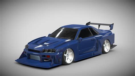 Nissan Skyline Gt R R Lbwk Buy Royalty Free D Model By Naudaff D