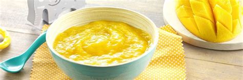 Recette bébé 6 mois Purée de mangue à la vanille Blédina