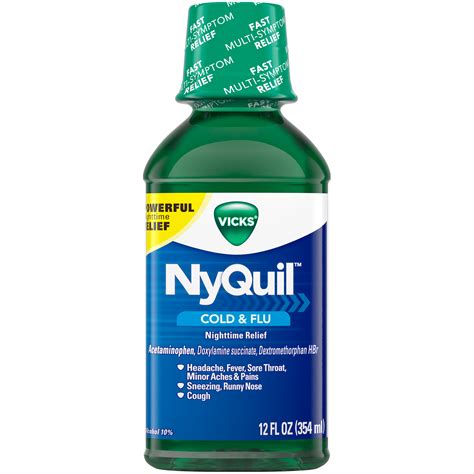 Nyquil Cold And Flu Nighttime Relief 12 Fl Oz 354 Ml Health