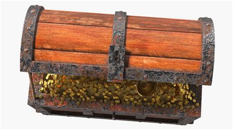 Old Treasure Chest Open 3D Model 39 3ds Blend C4d Fbx Max Ma