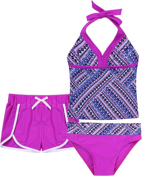 Alvivi Tlg M Dchen Badeanzug Tankini Bikini Sets Neckholder Tops