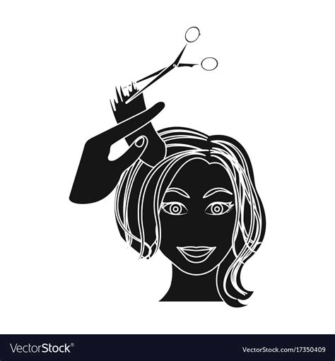 Hair Cutting With Scissors Womens Haircut Single Vector Image