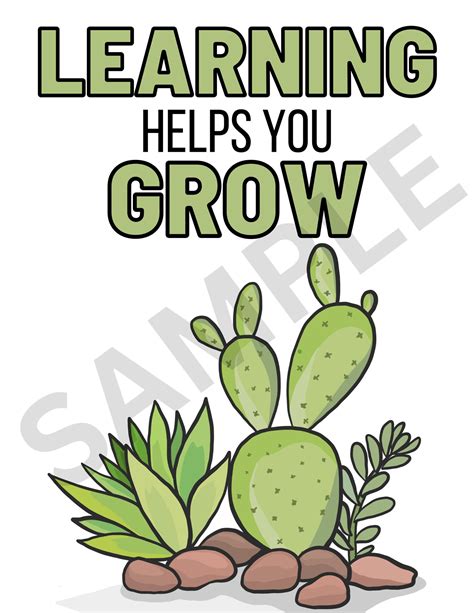 Learning Helps You Grow Poster for Classroom - Etsy