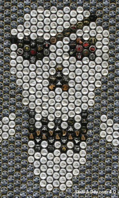 Bottle Cap Skull Mosaic