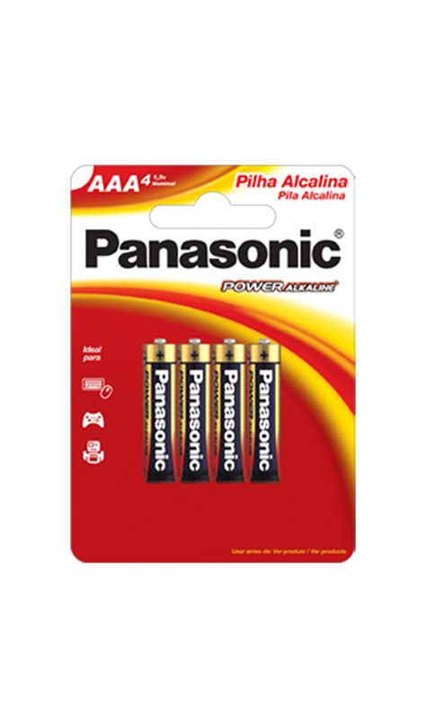 Panasonic Pilha Alcalina Palito AAA 4 Unidades Nosso Armazém