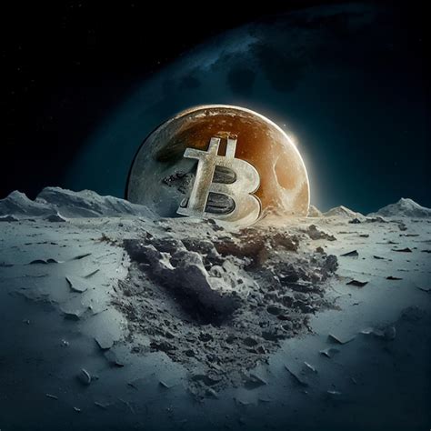 Premium Photo Bitcoin To The Moon Bitcoin Logo In Full Moon