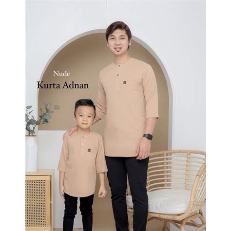 KURTA LELAKI DEWASA 3 TIGA SUKU KURTA ADNAN KURTA NUDE SOFT BROWN KURTA MURAH RAYA 2023 BC