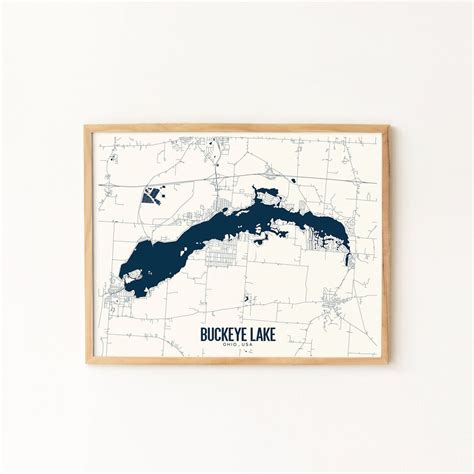 Buckeye Lake Ohio Printable Map Buckeye Lake Map Poster - Etsy