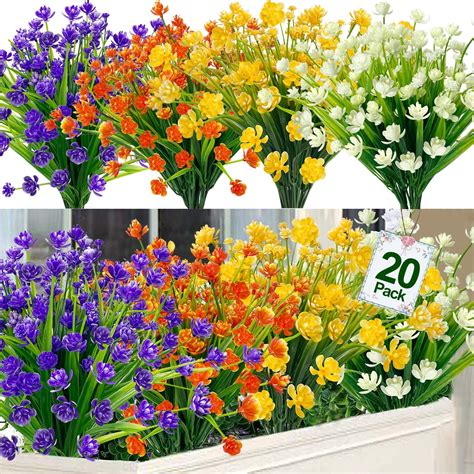 Amazon Zeyune Bundles Artificial Flowers Outdoor Fake Flowers