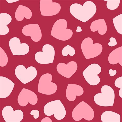 Premium Vector Seamless Pattern Of Simple Pink Hearts For Wrapping