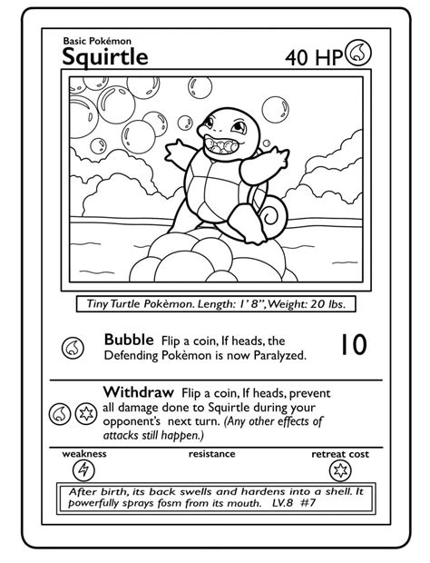 Desenhos De Squirtle Carta Pok Mon Para Colorir E Imprimir