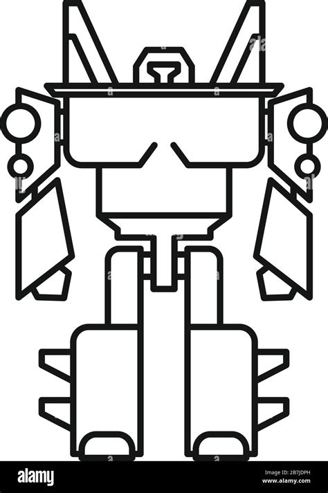 Soldier Robot Transformer Icon Outline Soldier Robot Transformer Vector Icon For Web Design