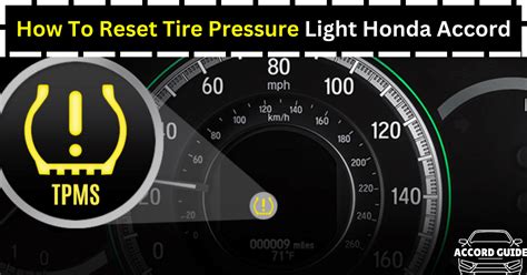 How To Reset Tire Pressure Light Honda Accord