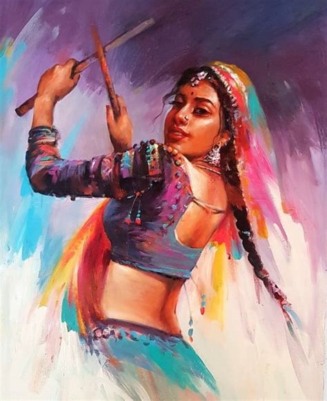 Folk Dancer Canvas Art Hand-Painted Painting Masterpiece